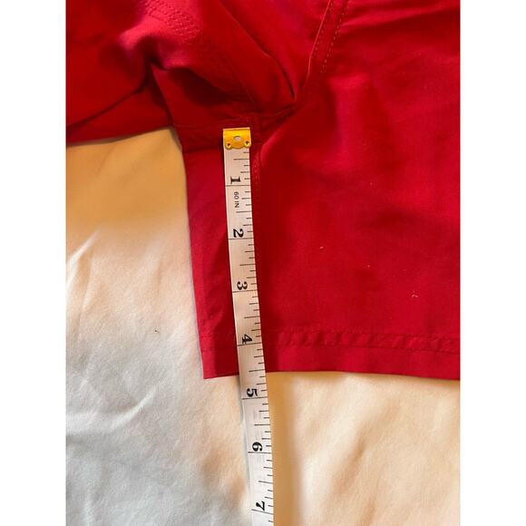 Women’s Sz 6 Board Swim Shorts "Lifeguard", 6” Length Red - Picture 4 of 5
